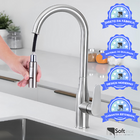 Torneira Gourmet Monocomando Ducha Extensora Aço Inox Escovado