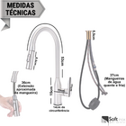 Torneira Gourmet Monocomando Ducha Extensora Aço Inox Escovado