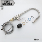 Torneira Gourmet Monocomando Ducha Extensora Aço Inox Escovado