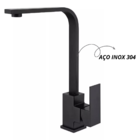 Torneira Gourmet Monocomando Em L Preta Para Cozinha