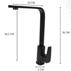 Torneira Gourmet Monocomando Em L Preta Para Cozinha