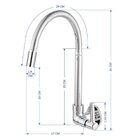 Torneira Gourmet Parede Cromada Flexível Cone 2 Jatos Casagra