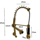 Torneira Gourmet Parede Dourada Gold 47cm Coz Flexível Fria