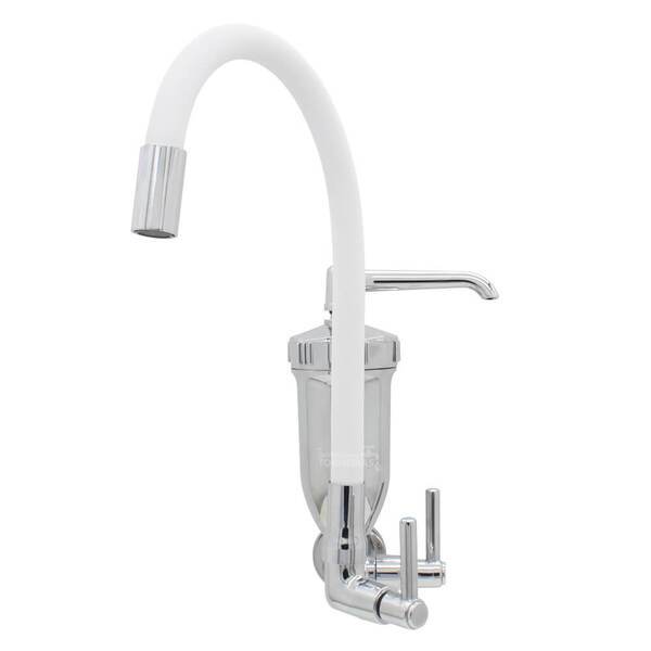 Torneira Gourmet Parede Tubo Flexível Branco Com Filtro 3530