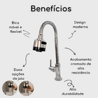 Torneira Gourmet Pia Cozinha Bica Alta Flexivel 2 Jatos Artic