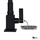 Torneira Gourmet Preta Para Cozinha Bancada Quadrada Cone