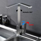 Torneira Gourmet Quadrada Escovada C/ Misturador Monocomando