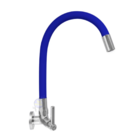 Torneira Gourmet Tubo Azul Flexível Blue Parede New Del Metais