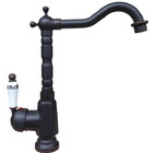 Torneira Gourmet Vintage Retrô Preto Óleo com Porcelana Luxo