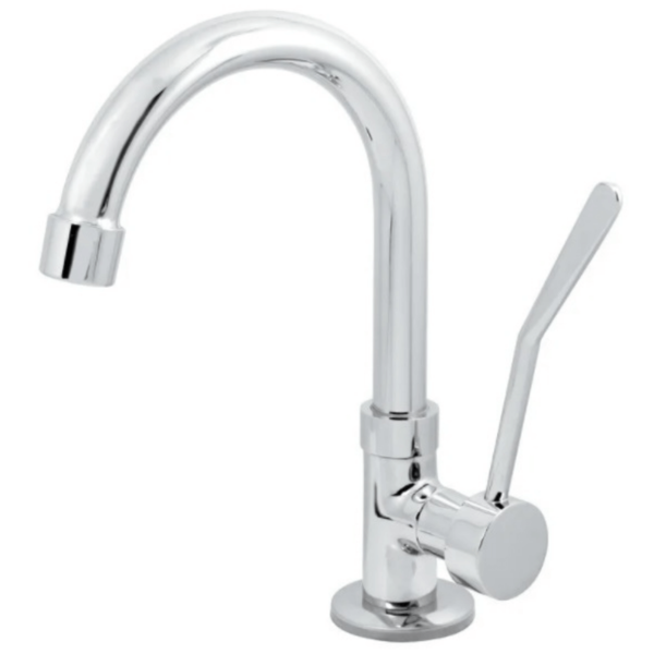 Torneira Hospitalar Clínica Mesa Cotovelo Metal Bica Baixa