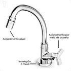 Torneira Incepa Cozinha Mesa Bica Movel Avant Cromada E Areja