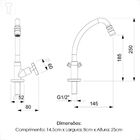 Torneira Incepa Cozinha Mesa Bica Movel Avant Cromada E Areja