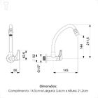 Torneira Incepa Cozinha Parede Bica Movel Suite Cromada E Are
