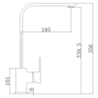 Torneira Inox Cozinha Misturador Monocomando Mesa Preto Me14b