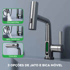 Torneira Inteligente Display De Temperatura Banheiro Cinza