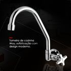 Torneira Kimetais 1068 C32 Cozinha Parede Bica Movel 1/4v Way