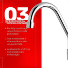 Torneira Kimetais 1068 C32 Cozinha Parede Bica Movel 1/4v Way