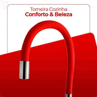 Torneira Kimetais 1167 C58 Cozinha Mesa Bica Movel Flex Red V