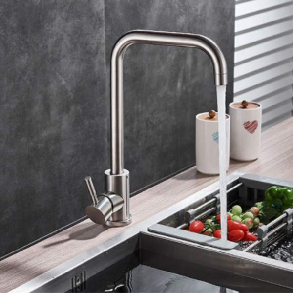 Torneira Kitchen P/ Cozinha Em Inox Escovado Monocomando Mesa