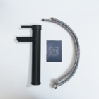 Torneira Lavabo Preta Bica Alta Monocomando Misturador Aço In