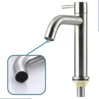 torneira lavatorio aço inox 304 bica baixa 1/4 de volta econo