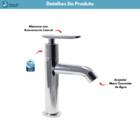 Torneira Lavatório Alta Slim Cromado Super Prática Elegante