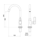 Torneira Lavatório Balcão 1190 Atria C36 Meber
