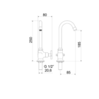 Torneira Lavatório Balcão 1190 Nya C22 1/4v Meber