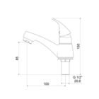 Torneira Lavatório Balcão 1205 Global C55 1/2 Meber