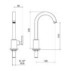 Torneira Lavatório Bancada Meber 1190 C 35 Athena Slim Preto