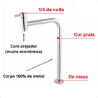 torneira lavatorio banheiro bica alta metal cromada 1/4 de vo