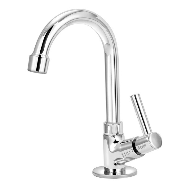 Torneira Lavatório Banheiro Bica Móvel 1/4v Metal + Flexivel