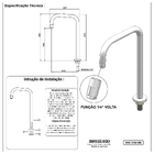 Torneira Lavatório Banheiro Mesa Bica Alta Reta Cromada Luxo