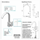 Torneira Lavatório Banheiro Mesa Monocomando Cromado Metal Lu