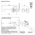 Torneira Lavatório Banheiro Parede Industrial Rústica Ouro Ve