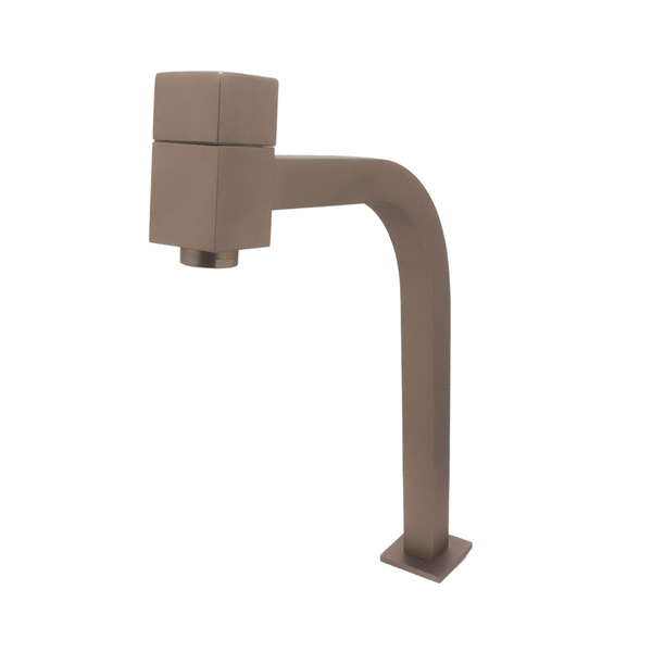 Torneira Lavatório Banheiro Quadrada Bica Alta Cobre Fosco 1/