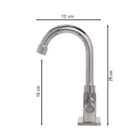 Torneira Lavatório Banheiro Quadrada Bica Móvel Metal 1/4v