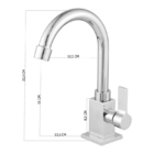 Torneira Lavatório Banheiro Quadrada Bica Móvel Metal 1/4v Ca