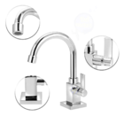 Torneira Lavatório Banheiro Quadrada Bica Móvel Metal 1/4v De