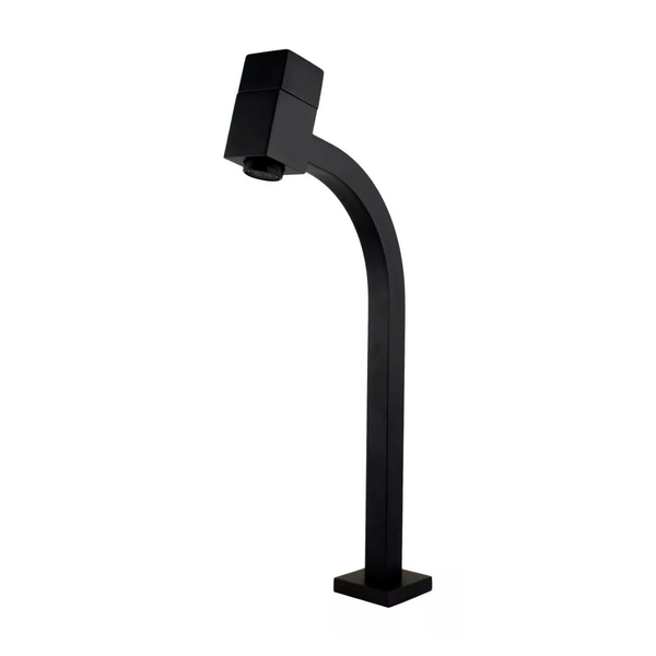 Torneira Lavatório Bica Alta Quadrada 90º Luxo Preto Black