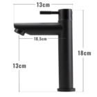 Torneira Lavatório Cuba Tubular Bica Baixa Preta Metal 1/4 Vo