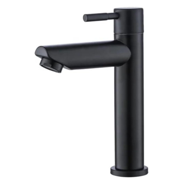 Torneira Lavatório Cuba Tubular Bica Baixa Preta Metal 1/4 Vo