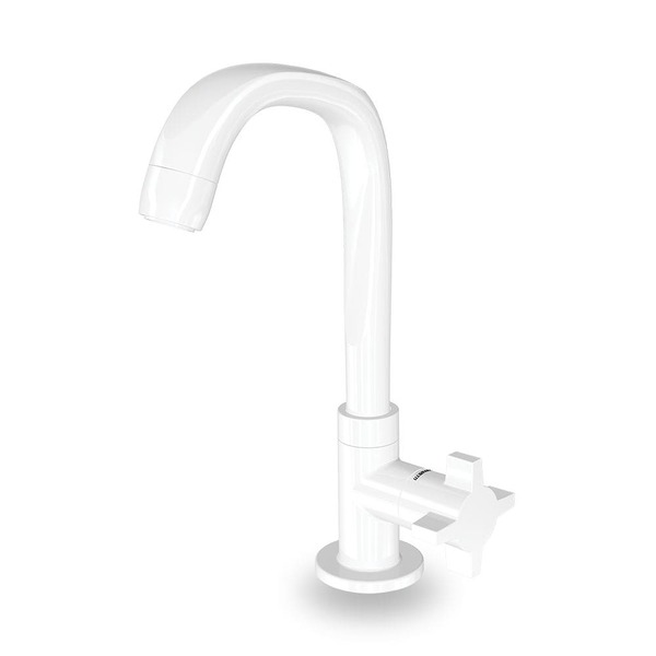 Torneira Lavatório De Mesa Com Bica Alta Branca Lorenzetti 11