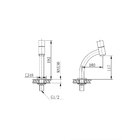 Torneira Lavatório Inox Cromo Bica Quadrada Baixa 1/4 Volta