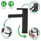 Torneira Lavatório Monocomando Bica Baixa Móvel - Preto