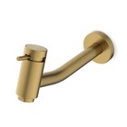 Torneira Lavatório Parede Bica Reta Gold Fosca com Valvula Basic Celite
