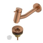 Torneira Lavatório Parede Bica Reta Rose Gold Fosca com Valvula Basic Celite