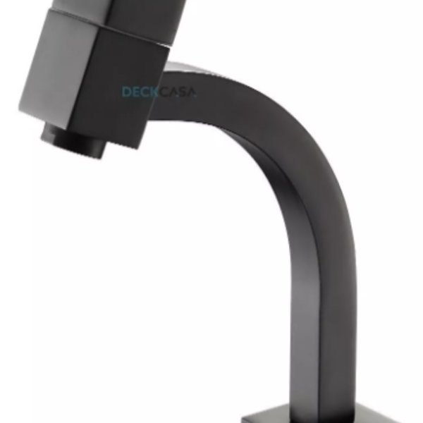 Torneira Lavatório Slim  Quadrada Baixa Preto Fosco 1/4v