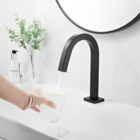 Torneira Lavatório Tubular Quadrada Bica Baixa Preta Metal Pr