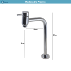 Torneira Link Bica Baixa De Mesa P/ Cuba Sobrepor 1/4 Volta